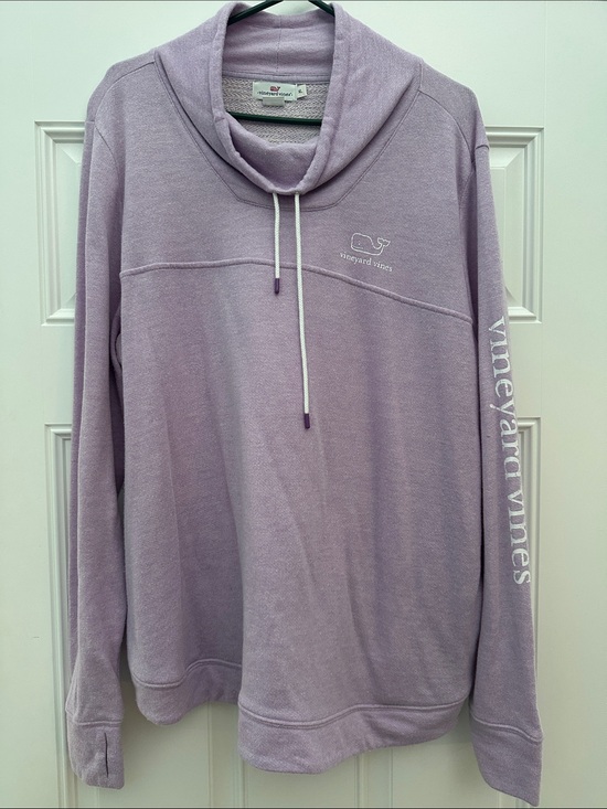 Vineyard Vines Sweaters - Vineyard Vines Lilac Cowl Neck Pullover with Sleeve Logo